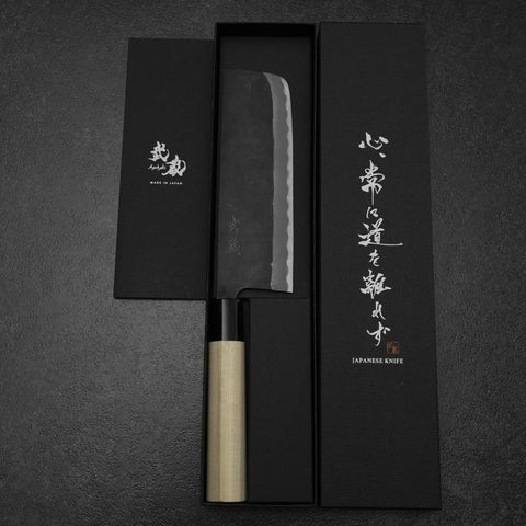 Nakiri SK Steel Kurouchi Kurigata Magnolia Handle 170mm