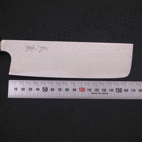 Nakiri Silver Steel #3 Damascus Buffalo Ebony Handle 165mm