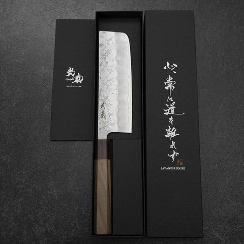Nakiri Silver Steel #3 Nashiji Walnut Handle 165mm