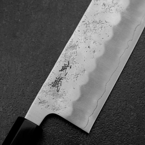 Nakiri Silver Steel #3 Nashiji Washi Buffalo Bubinga Handle 165mm