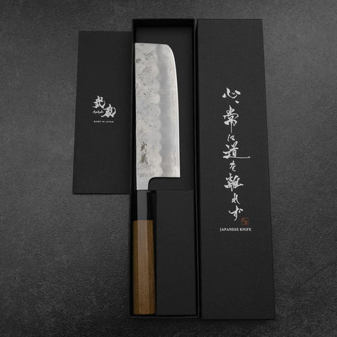 Nakiri Silver Steel #3 Nashiji Washi Buffalo Bubinga Handle 165mm