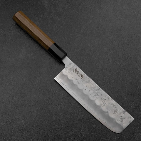 Nakiri Silver Steel #3 Nashiji Washi Buffalo Bubinga Handle 165mm