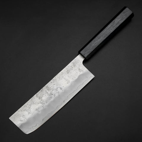 Nakiri Silver Steel #3 Nashiji Washi Manico Urushi Blu Scuro 165mm