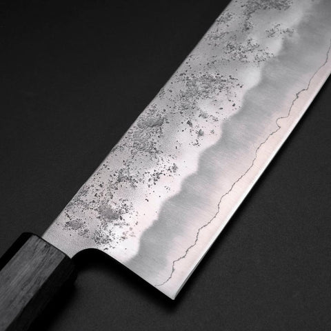 Nakiri Silver Steel #3 Nashiji Washi Manico Urushi Blu Scuro 165mm