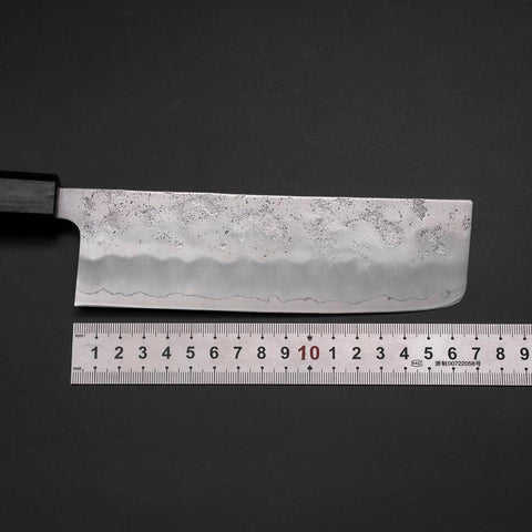Nakiri Silver Steel #3 Nashiji Washi Manico Urushi Blu Scuro 165mm