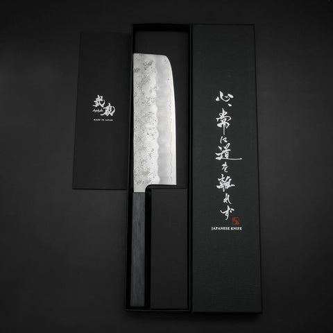 Nakiri Silver Steel #3 Nashiji Washi Manico Urushi Blu Scuro 165mm