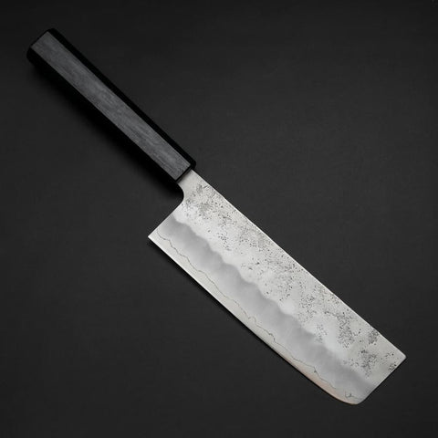 Nakiri Silver Steel #3 Nashiji Washi Manico Urushi Blu Scuro 165mm