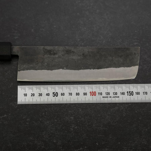 Nakiri Stainless Clad Blue Steel #2 Kurouchi Rubber Handle 165mm