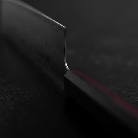 Nakiri Sweden Stainless Steel Nashiji Washi Damascus Purple Urushi Handle 165mm (6.5”)