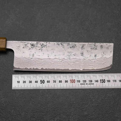 Nakiri Sweden Steel Nashiji Damascus Yaki Urushi Handle 165mm