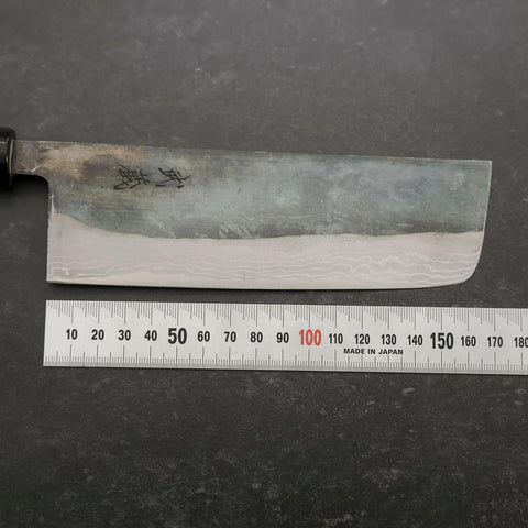 Nakiri V-Toku Kurouchi Damascus Buffalo Magnolia Handle 165mm