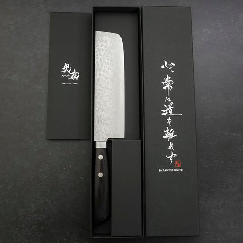 Nakiri VG-10 Damascus Western Blue Handle 165mm