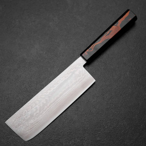 Nakiri VG-10 Damascus Yamanaka Black Urushi Handle 170mm
