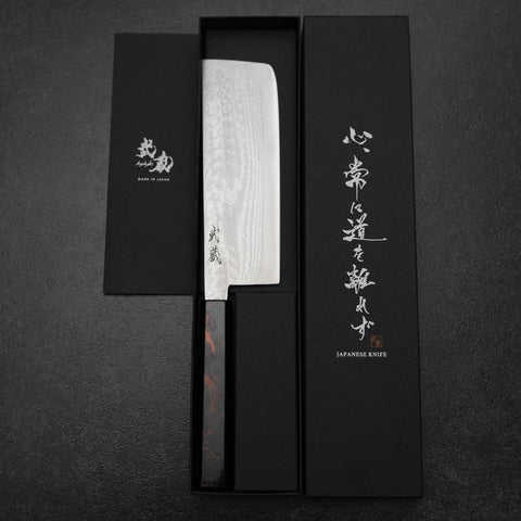 Nakiri VG-10 Damascus Yamanaka Black Urushi Handle 170mm