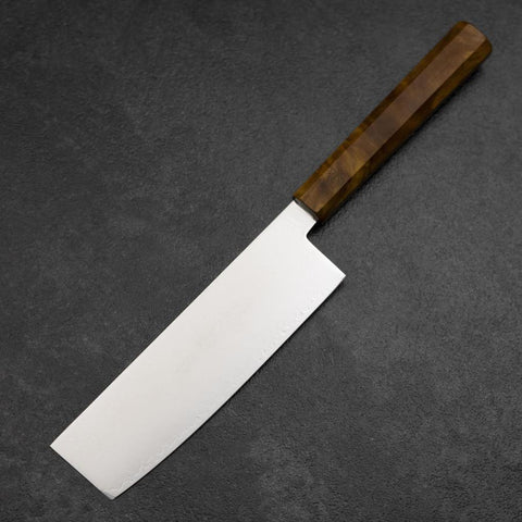 Nakiri VG-10 Damascus Yellow-Brown Birch Handle 170mm
