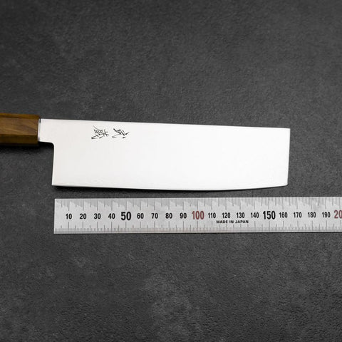 Nakiri VG-10 Damascus Yellow-Brown Birch Handle 170mm
