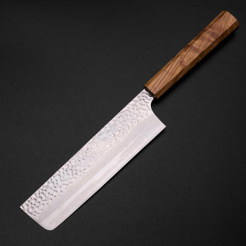 Nakiri VG-10 Mirror Tsuchime Damascus Olive Handle 170mm