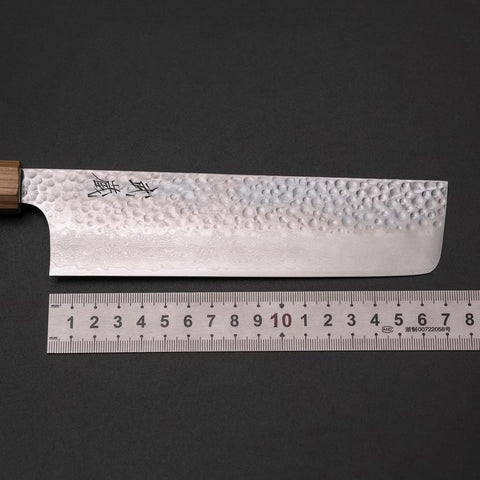 Nakiri VG-10 Mirror Tsuchime Damascus Olive Handle 170mm