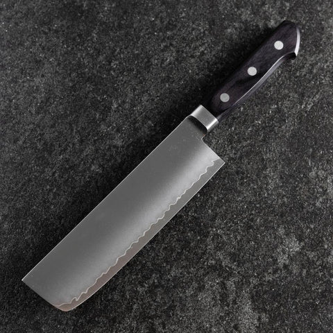 Nakiri VG-10 Polished Western Black Handle 165mm