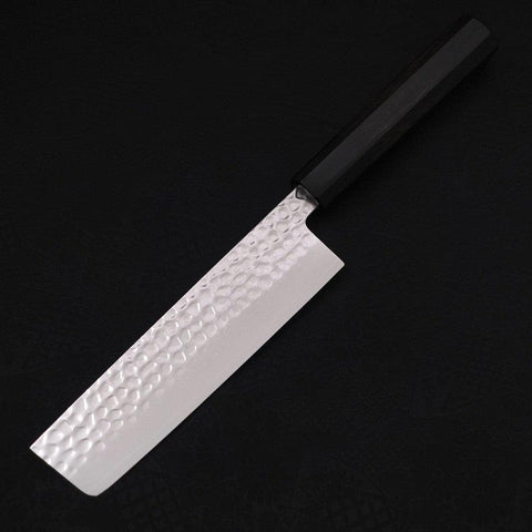 Nakiri VG-10 Tsuchime Damascus Buffalo Ebony Handle 165mm