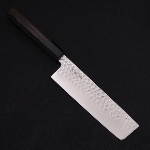 Nakiri VG-10 Tsuchime Damascus Buffalo Ebony Handle 165mm