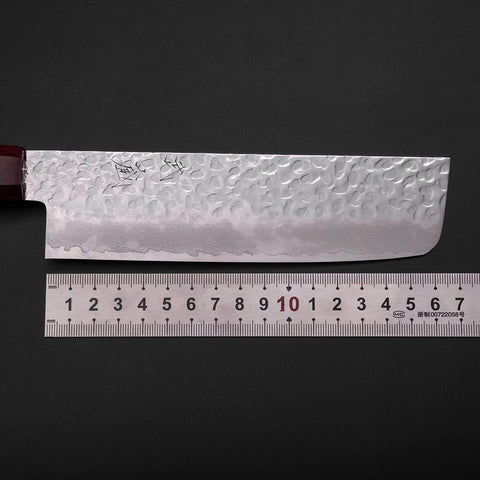 Nakiri VG-10 Tsuchime Damascus Cherry Grey Handle 165mm