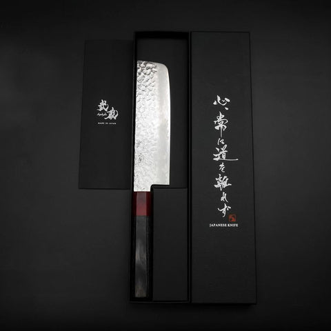 Nakiri VG-10 Tsuchime Damascus Cherry Grey Handle 165mm