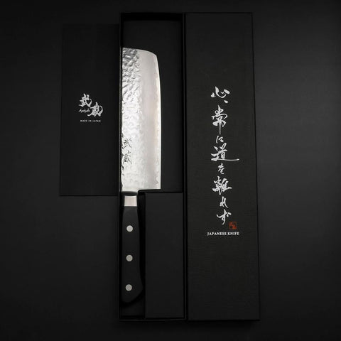 Nakiri VG-10 Tsuchime Damascus Western Black Handle 165mm
