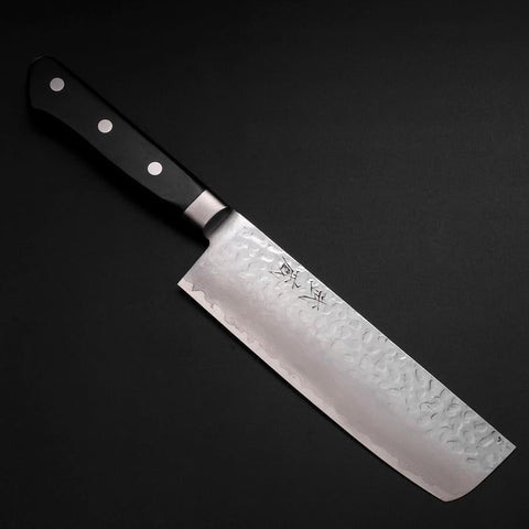 Nakiri VG-10 Tsuchime Damascus Western Black Handle 165mm