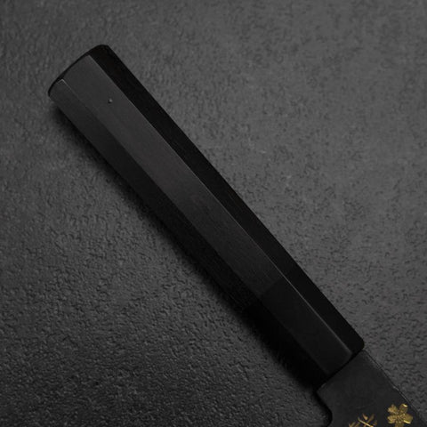 Nakiri White Steel #2 Kurouchi Chokin Sakura-Fuji Buffalo Ebony Handle 165mm