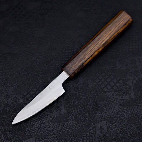 Paring White Steel #1 Polished Sumi Urushi Handle 80mm