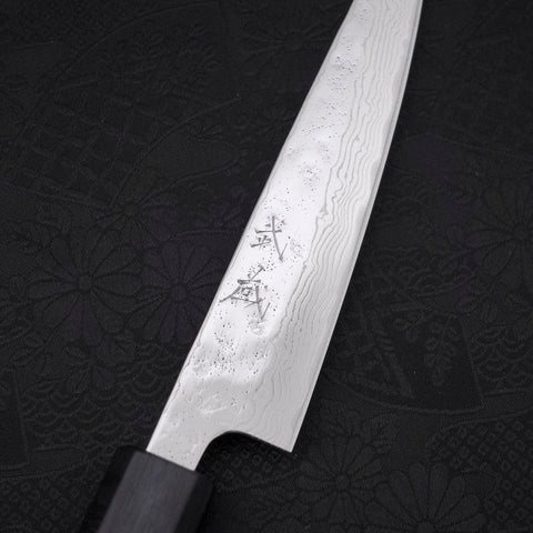 Petty AUS-10 Nashiji Damascus Dark-Blue Urushi Handle 135mm