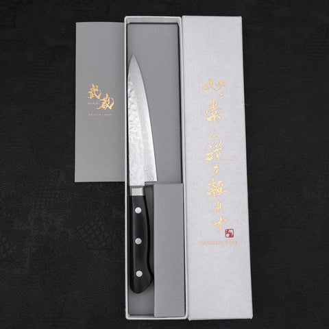 Petty AUS-10 Tsuchime Damascus Western Black Handle 135mm