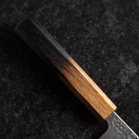 Petty AUS-10 Tsuchime Damascus Yaki Urushi Handle 135mm