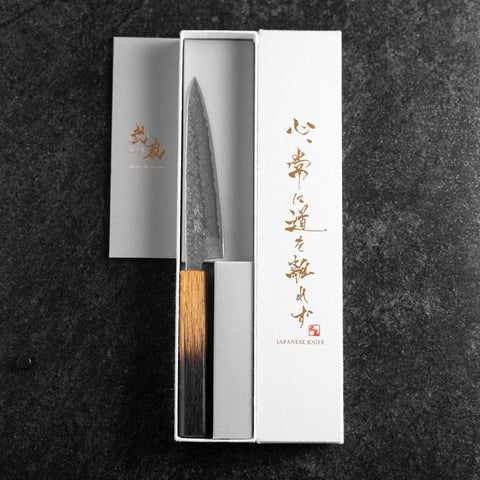 Petty AUS-10 Tsuchime Damascus Yaki Urushi Handle 135mm