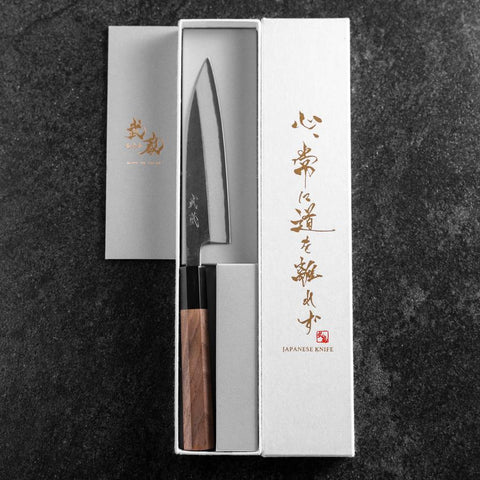 Petty Blue Steel #2 Kurouchi Buffalo Walnut Handle 135mm