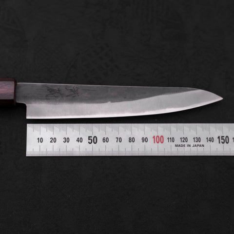 Petty Blue Steel #1 Stainless Clad Kurouchi Purple Urushi Handle 150mm