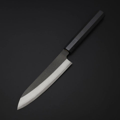 Petty Cobalt Stainless HRC62 Kurouchi Damascus Buffalo Ebony Handle 150mm