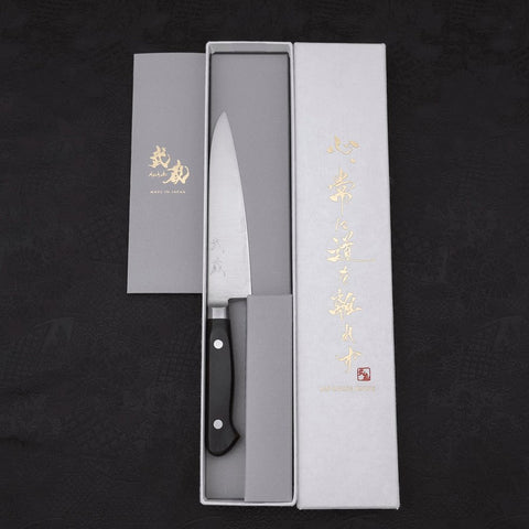 Petty Knife AUS-8 Polished Western Black Handle 120mm