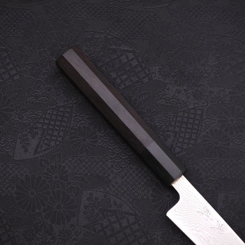 Petty SLD Wave Nickel Damascus Buffalo Ebony Handle 135mm