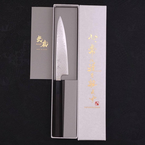 Petty SLD Wave Nickel Damascus Buffalo Ebony Handle 135mm