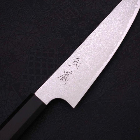 Petty Silver Steel #3 Damascus Buffalo Ebony Handle 150mm