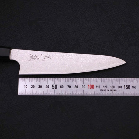 Petty Silver Steel #3 Damascus Buffalo Ebony Handle 150mm