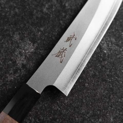 Petty Silver Steel #3 Kasumi Buffalo Walnut Handle 135mm