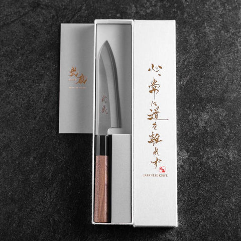 Petty Silver Steel #3 Kasumi Buffalo Walnut Handle 135mm