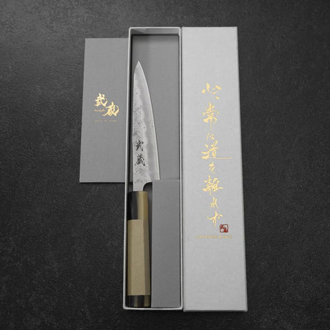 Petty Silver Steel #3 Nashiji Double Buffalo Capped Magnolia Handle 135mm