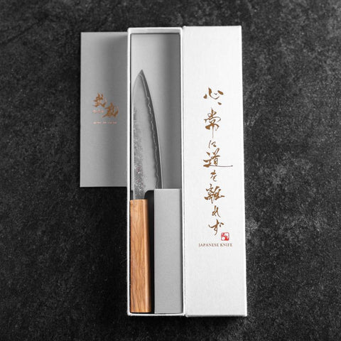 Petty Silver Steel #3 Nashiji Olive Handle 130mm