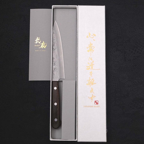 Petty Silver Steel #3 Nashiji Western Brown Handle 135mm