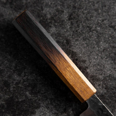 Petty Stainless Clad AUS-8 Kurouchi Tsuchime Yaki Urushi Handle 155mm