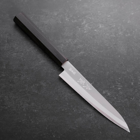 Petty Stainless Clad Blue Super Polished Ebony Handle 145mm